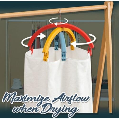 3 in 1 Multifunction Rainbow Rotating Clothes Hanger Multi-port Support hangers for Clothes Drying Rack Storage Hangers Dropship