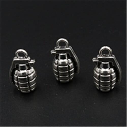 4pcs Antique Silver Color Vintage U.S. M2 Hand grenades charm Bracelet and key chain DIY Handmade Jewelry Alloy Pendants A532
