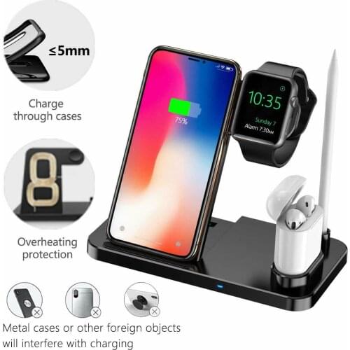 4 in 1 Qi Fast Wireless Charging Dock Stand Station For Apple Watch Airpod iPhone Universal AT
