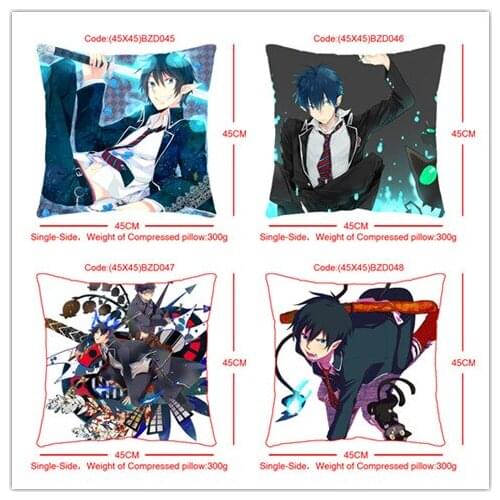 45x45CM BLUE Anime Customized Pillow Case Home Bedroom Pillows Cover Cartoon Decorative Pillowcase Unisex New
