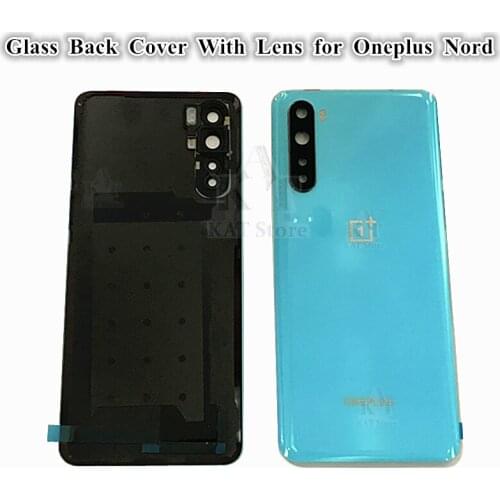 5Pcs Battery Cover Back Glass Rear Door Housing Case Panel Cover With Camera Lens Adhesive Replacement Part for Oneplus 1+ Nord