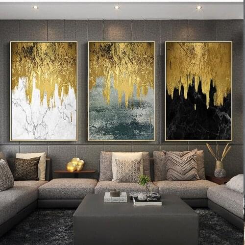Diamond Painting Abstract landscape golden Diy Full Square Drill Diamond Embroidery 5D Diamond Mosaic Triptych Home Decor AA2381