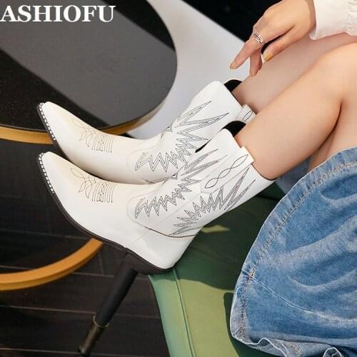 ASHIOFU Handmade New Style 2021 Winter Boots Womens Plus Size Martin Boots velvet Retro Blocked Heel Fashion Short Boots Shoes