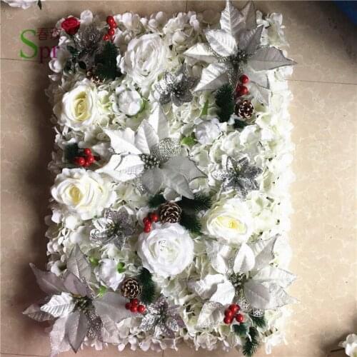 SPR Free Shipping Christmas style Artificial silk rose flower wall wedding background lawn/pillar flower home market decoration