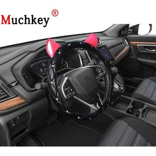 MUCHKEY Brand For Honda CR-V 2020 Car Steering Wheel Cover New Diamond Leather Anti-Slip Auto Accessories Interior