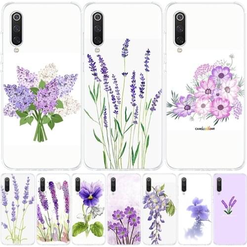 Cute Flower Lavender Phone Case for Xiaomi Note 10 Mi 11 9 8 CC9 5X 6X A1 A2 A3 9T 10T Lite Pro Poco F1 X3 NFC F3 Cover Coque