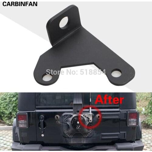 Black Steel Car Rear Antenna Bracket for 2007 08 09 10 11 12 13 14 2015 Jeep Wrangler Brackets On Factory Tire Carrier