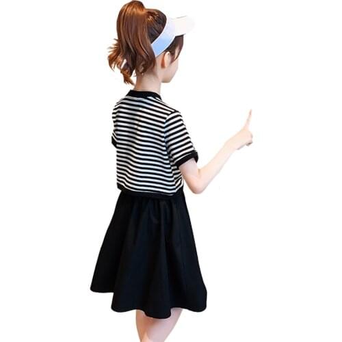 Kids Clothes Striped Tshirt + Pants Childrens Clothes For Girls Casual Style Clothes Girl Summer Childrens Clothes