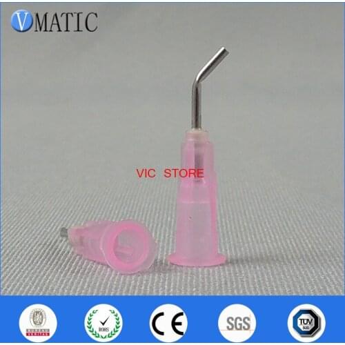 Free Shipping Plastic Glue Dispensing Needles 18G 1/2 Inch 45 Degree Bent Industrial Bent Syringe Dispenser Needles 100pcs