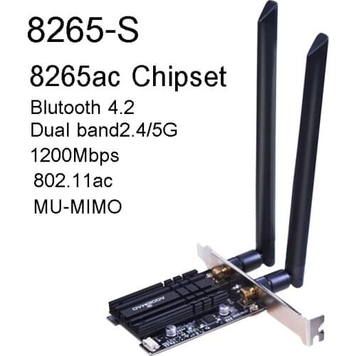 Dual band Intel 8265 PCI-e slot Wireless Wifi Adapter 2.4G/5Ghz Bluetooth 4.2 8265ac Wi-fi Card For PC