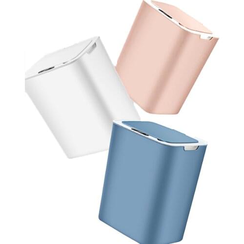 Electric Trash Bin with Lid Touchless Sensor Trash Can Intelligent Induction Waste Bin Recycling for Kitchen Room Office