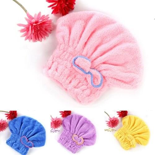 Head Wrap Hats Hair Turban Bathing Cap Coral Velvet Super Absorbent Quickly Dry Dry Hair Hat 25*30cm Bathroom Supplies