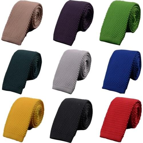 Ricnais Classic Black Red Solid tie Skinny Slim 5cm Necktie Wedding gift Business Casual Mens Flat-Head Neckties Cravate