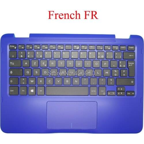 Laptop Palmrest FR keyboard For DELL For Inspiron 11 3168 3169 09FJVH 9FJVH 0R52NT R52NT 460.06Q09.0004 blue with French new