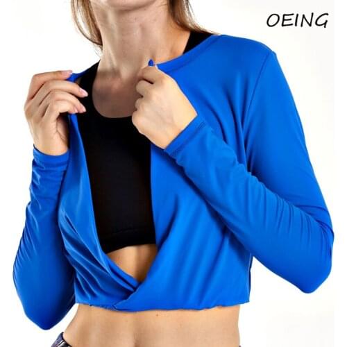 Long Sleeve Yoga Crop Tops Fitness Gym Clothes Exericse Dry Fit Sport Shirts Jogging Tops
