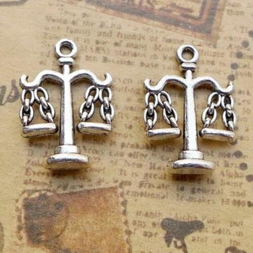 10 Pieces Of Silver Balance Small Jewelry Keychain Accessories Making DIY Handmade Crafts 22x18 Mm