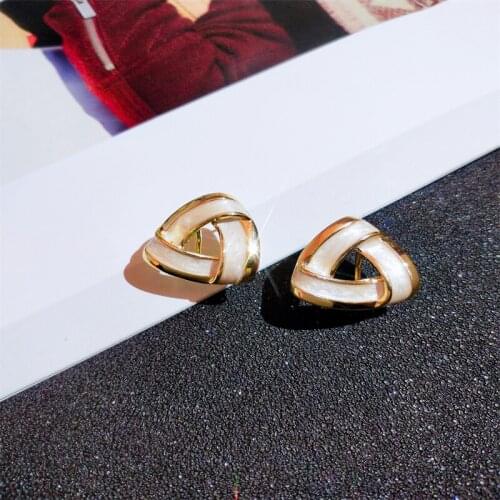 Milangirl Creative Geometric Triangle Acrylic Earrings Luxury Twisted Resin Stud Earrings for Women Party Bridal Stylish Jewelry