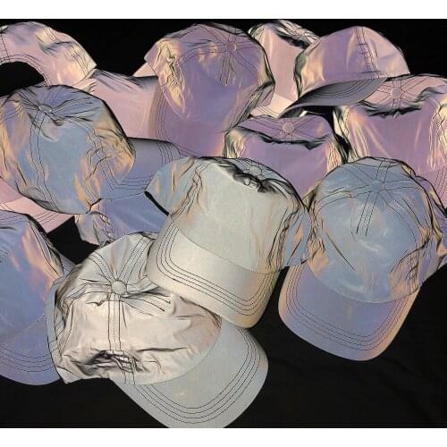 Unisex Fashion Night Outdoor Sports Party Silver Grey Reflective Luminous Fishing Caps Bone Adult Reflective Baseball Cap Gorras