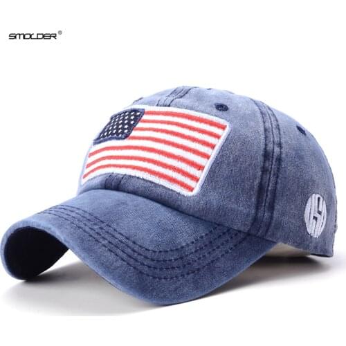 [SMOLDER] 2018 Brand New Dad Hats Men USA Flag Baseball Cap Casual Fitted Snapback gorras para hombre Embroidery Hip Hop Caps
