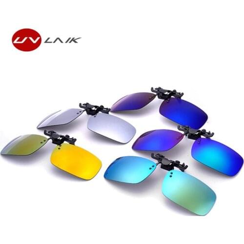 UVLAIK Mens Polarized Clip on Sunglasses Men Women Myopia Flip Up Sun Glasses Night Vision Driving Clip on Glasses