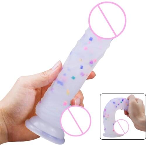 FLXUR Color Jelly Soft Silicone Dildo for Women Strong Suction Cup Artificial Penis Sex Products Female Masturbation Dick Adults