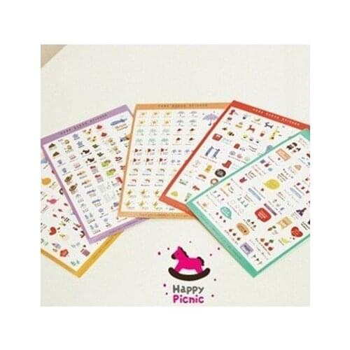 5pcs/pack happy day PVC sticker set Deco note label Multifunction DIY Sticker