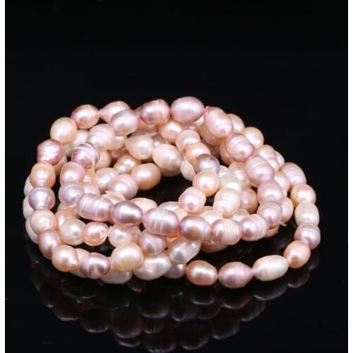 Natural Freshwater Rice-shaped Pearl Bracelet Charms For Women Romantic Love Gift