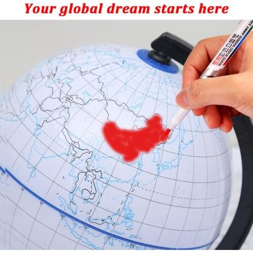 New Scrubable World Earth Globe Map Geography Educational Toy With Stand Home Office Ideal Miniature Gift Office Travel Marker
