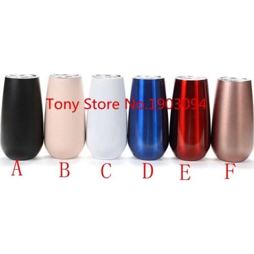 2018 NEW Wine Cup Champagne Beer 6oz Termos Stemless Flute Stainless Swig Tumbler Thermos Vacuum Flask Insulated