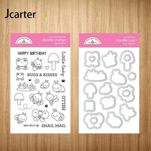 2021 New Metal Cutting Dies and Rubber Stamps Frog Bee Butterfly Snail Scrapbooking Craft Stencil DIY Album Template Decor Model