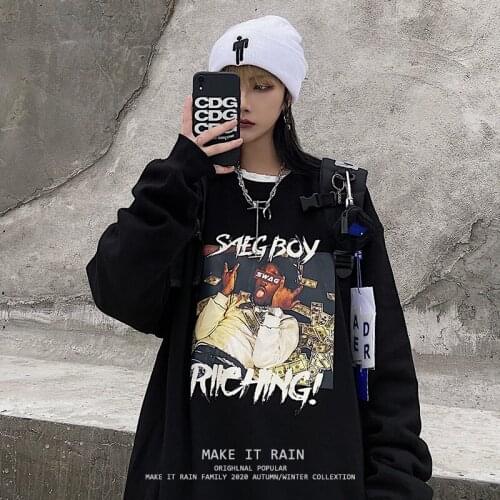 Spring New Harakuju Women Loose Sweatshirt Hip Hop O-neck Couples Pullovers Funny Clothes