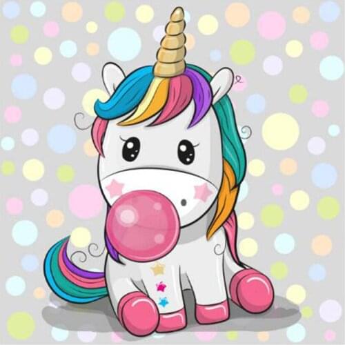 New Full Dimond Mosaic Cross Stitch Unfinished Diy 5D Diamond Painting Unicorn pony Balloon Needlework Diamond Embroidery FC109