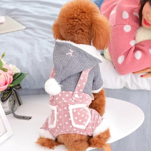Pet Clothing For Small Dog Cat Two Color Puppy Soft Comfortable Christmas Clothes With Hoodie Four legs Autumn and Winter