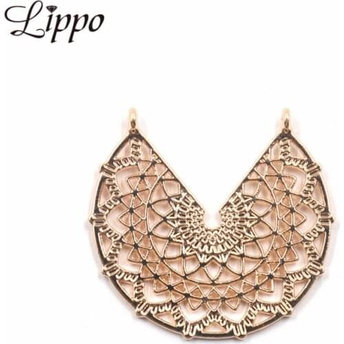 12pcs Gold Color Half Round Earrings Connector DIY Jewelry Findings