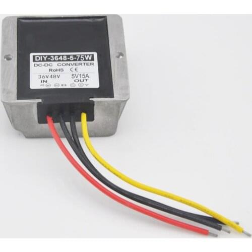 36V48V(20V-60V) Step Down 5V 15A DC DC Converter Module DC Buck Converter Voltage Power Adapter Regulator Waterproof