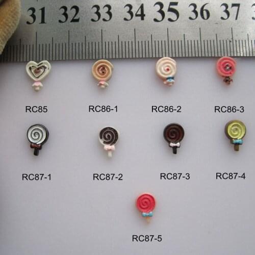 RC85-87 30pcs/bag Cartoon Lollipop Heart Lollipop Resin Cartoon Deco Nail Art Decoration Nail DIY Deco