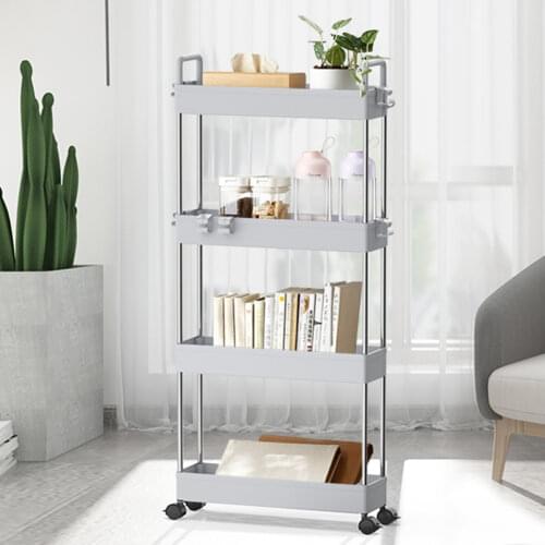 2/3/4 Tier Slim kitchen storage carts Wheels trolley Bathroom organization cart with wheels Storage shelves bathroom accessories