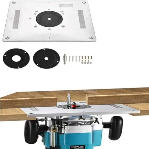 Universal Electric Wood Milling Machine Turning Board Guide Table Router Inserted Into The Wood Working Table