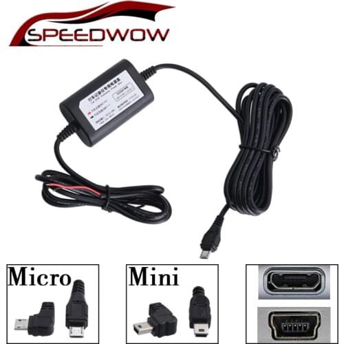 SPEEDWOW Micro/Mini USB Hard Wired Car Charger Power Inverter Converter For Tablet Phone DVR Recorder GPS