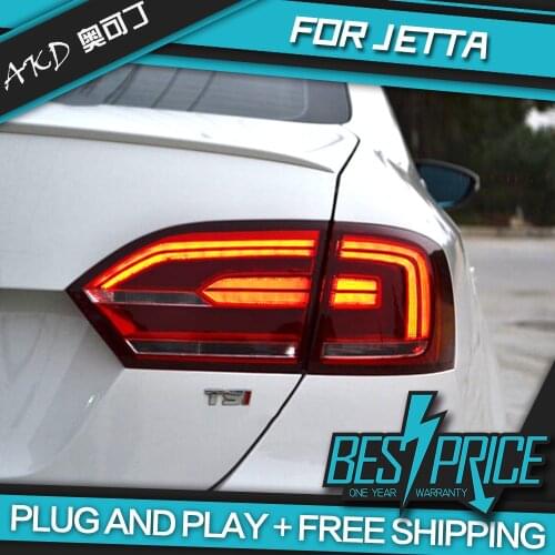 AKD tuning cars Tail lights For VW Jetta MK6 Taillights LED DRL Running lights Fog lights angel eyes Rear parking lights