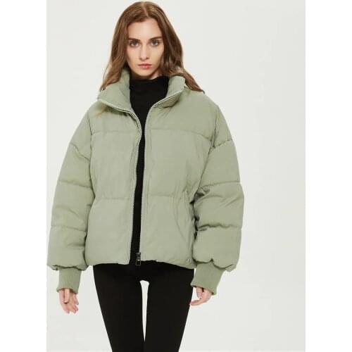 ZA Women 2020 Fashion Oversized Thick Warm Parkas Coat Vintage Long Sleeve Pockets Drawstring Female Outerwear Chic Tops