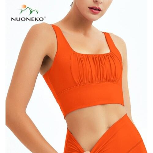 NUONEKO Women Seamless Yoga Bra Sports Vest Gym Exercise Fitness Sleeveless Blouse Tight Sports Underwear Female Sportswear TB11