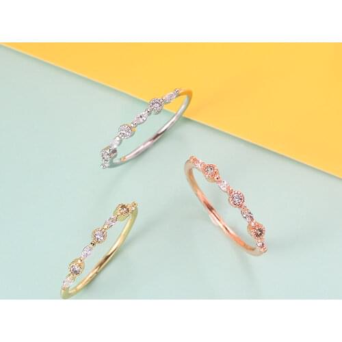 Rings For Women Delicate Thin Ring Cubic Zirconia Jewellry Party Engagement Gift For Girls Fashion Jewelry R146