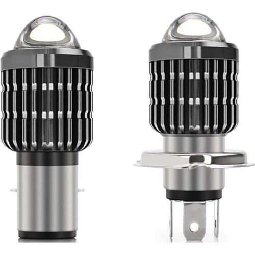 1 X bright H4 BA20D Led Motorcycle Headlight Bulbs 6000LM Spotlight Dual Color White Yellow Hi Lo beam Lamp 6000K Fog Lights 12V