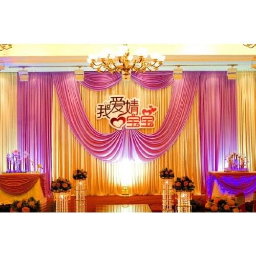 10ft * 20ft Silk wedding backdrop swag /wedding backdrop drapes curtain