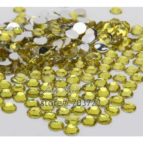 1000pcs 3D Nail Art Tips SS6 2mm Resin Flat back Rhinestone Beads not hotfix for DIY Nails Art Phone Case Bright Yellow N10