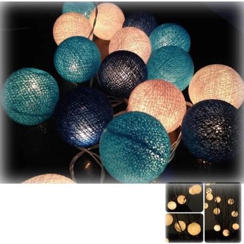 By dhl or ems 20sets. 20pcs Cotton Ball String Lights Xmas Cristmas New Year Halloween Wedding Party Home Decoration Natal Lamp