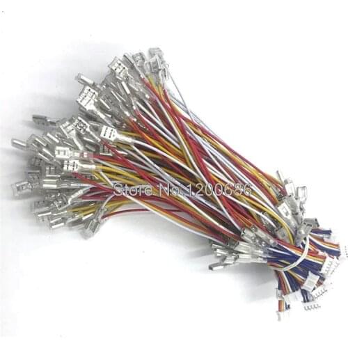 20CM 6.3 Connector PH2.0 5Pin Wires Compatible Arcade Gold-Plated and Chrome Plated Illuminated Push Buttons Wire Cables