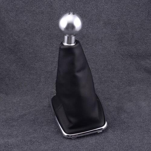 5 Speed Car Gear Shift Shifter Knob Boot Cover Cap Silver&Black Fit For VW Bora Golf MK4 Jetta MK4