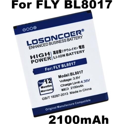LOSONCOER 2100mAh BL8017 BL 8017 Batteries For FLY BL8017 Smart Phone Battery+Quick Arrive
